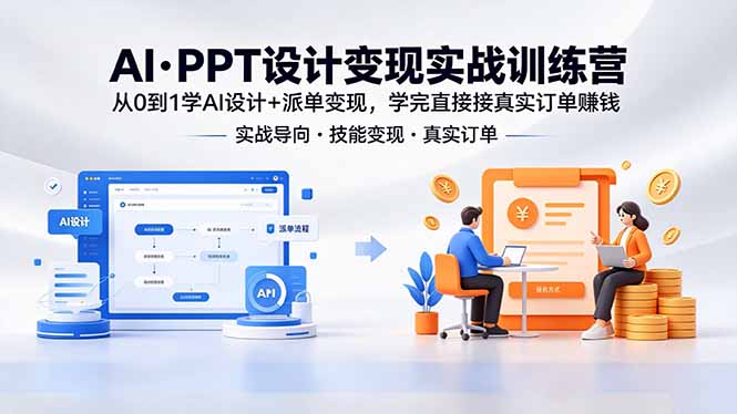 18457 期 AI·PPT 设计实战营：0 基础学 AI 设计，学完接单变现
