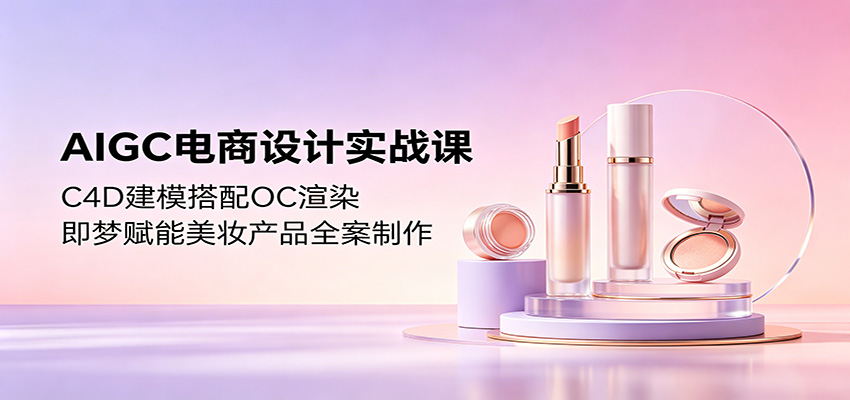 AIGC 电商设计实战课程:C4D 建模结合 OC 渲染,即梦助力美妆产品全案打造 AIGC 电商设计实战课程:C4D 建模结合 OC 渲染,即梦助力美妆产品全案打造