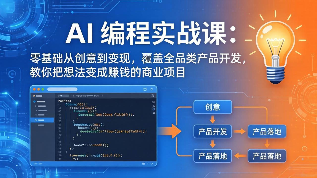 (18469 期)第三期 AI 编程实战课 5 月 9 日更新:零基础开启创意变现之旅,涵盖全品类产品开发,将想法转化为赚钱项目 (18469 期)第三期 AI 编程实战课 5 月 9 日更新:零基础开启创意变现之旅,涵盖全品类产品开发,将想法转化为赚钱项目