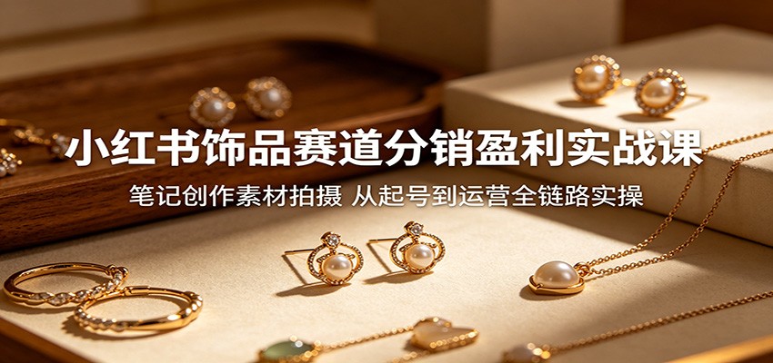 小红书饰品分销盈利实战课程：从起号到运营，全方位掌握笔记创作与素材拍摄