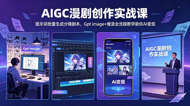 (18482 期)5 月 16 日更新!AIGC 漫剧创作实战课,提示词批量生成分镜剧本,Gpt image+ 维洛全流程教学带你 AI 变现 (18482 期)5 月 16 日更新!AIGC 漫剧创作实战课,提示词批量生成分镜剧本,Gpt image+ 维洛全流程教学带你 AI 变现