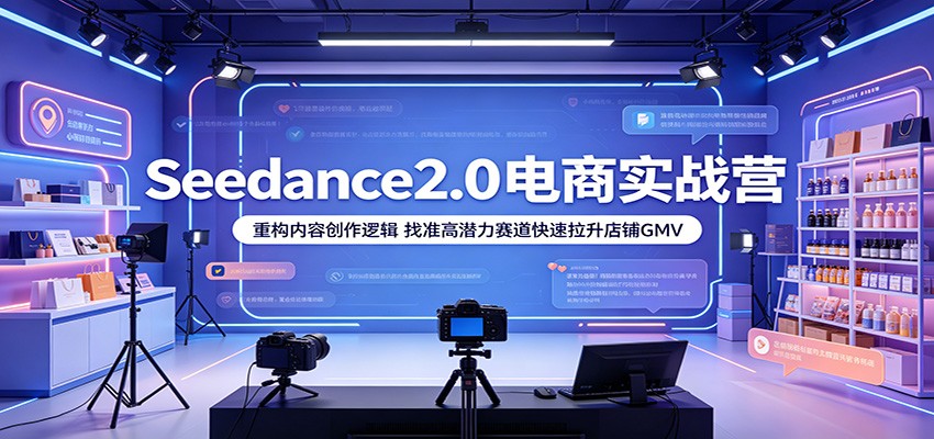 Seedance2.0 电商实战营:重塑内容创作思路,锁定高潜力赛道大幅提升店铺 GMV Seedance2.0 电商实战营:重塑内容创作思路,锁定高潜力赛道大幅提升店铺 GMV