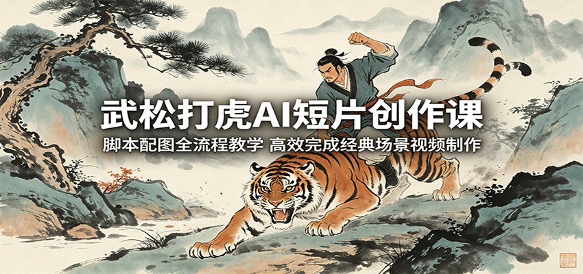 武松打虎 AI 短片创作秘籍：脚本与配图全流程教学，轻松搞定经典场景视频