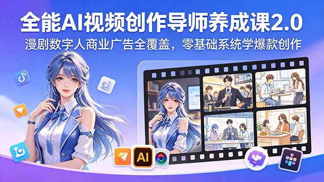 (18505 期)全能 AI 视频创作导师养成课 2.0:漫剧、数字人、商业广告创作零基础系统学 (18505 期)全能 AI 视频创作导师养成课 2.0:漫剧、数字人、商业广告创作零基础系统学