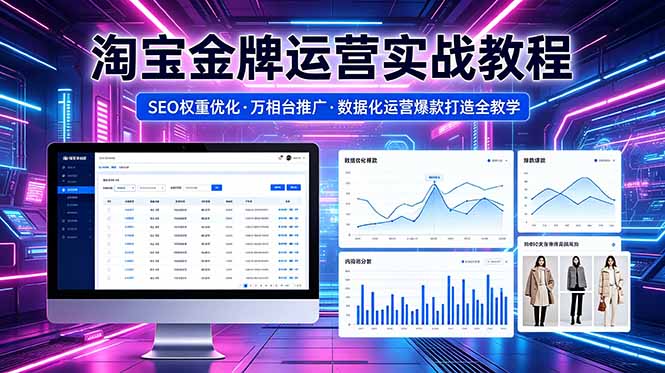 (18507 期)2026 淘宝金牌运营实战课程:SEO 权重优化与万相台推广,数据化打造爆款全攻略 (18507 期)2026 淘宝金牌运营实战课程:SEO 权重优化与万相台推广,数据化打造爆款全攻略
