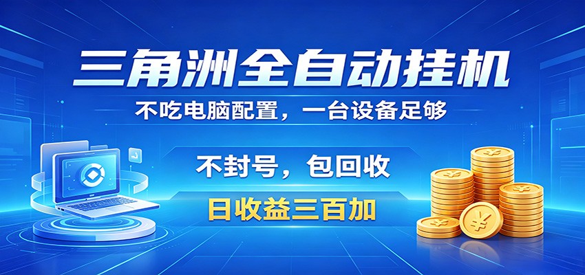 三角洲全自动挂机项目：防封保账号，日入 300+，收益全回收，省心稳赚钱