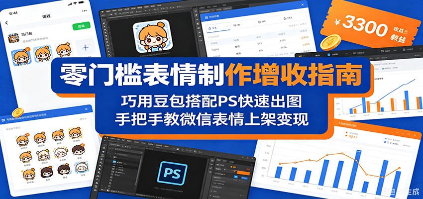 零门槛表情制作赚钱攻略：善用豆包与 PS 快速绘图，一步一步教你让微信表情上架变现