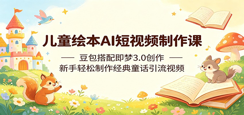新手也能轻松上手!儿童绘本 AI 短视频制作课,用豆包搭配即梦 3.0 创作经典童话引流视频 新手也能轻松上手!儿童绘本 AI 短视频制作课,用豆包搭配即梦 3.0 创作经典童话引流视频