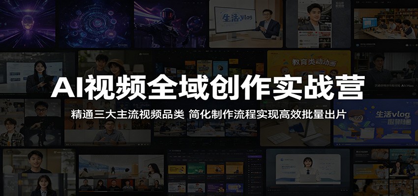 AI 视频全域创作实战营:掌握三大热门视频品类,简化流程实现高效批量视频产出 AI 视频全域创作实战营:掌握三大热门视频品类,简化流程实现高效批量视频产出