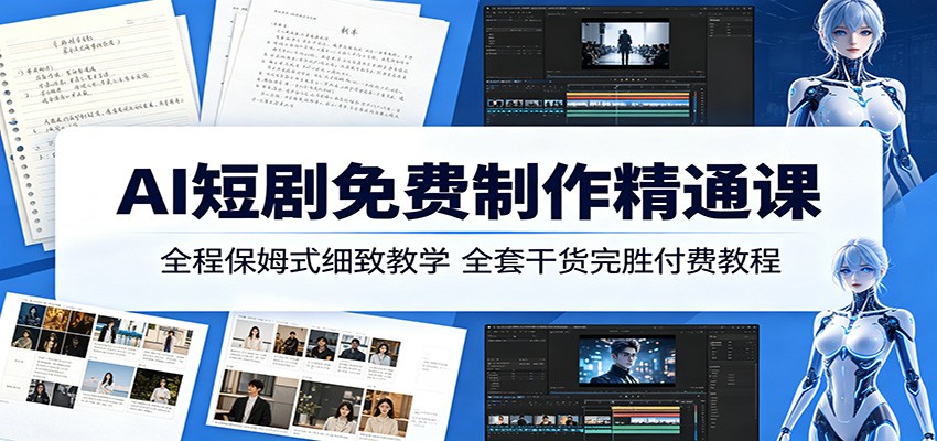 2026 全新 AI 短剧免费课:保姆式教学,干货秒杀付费教程 2026 全新 AI 短剧免费课:保姆式教学,干货秒杀付费教程