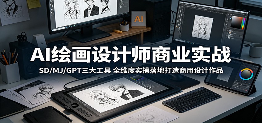 AI 绘画设计师商业实战：SD、MJ、GPT 三大工具全方位实操打造商用设计作品